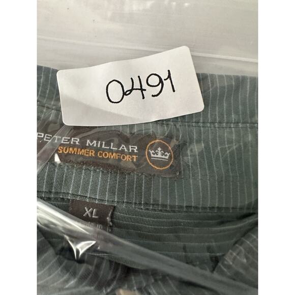 Peter Millar Polo Summer Comfort Mens Sz XL Golfcore Pinstriped Embroidered - Picture 7 of 8